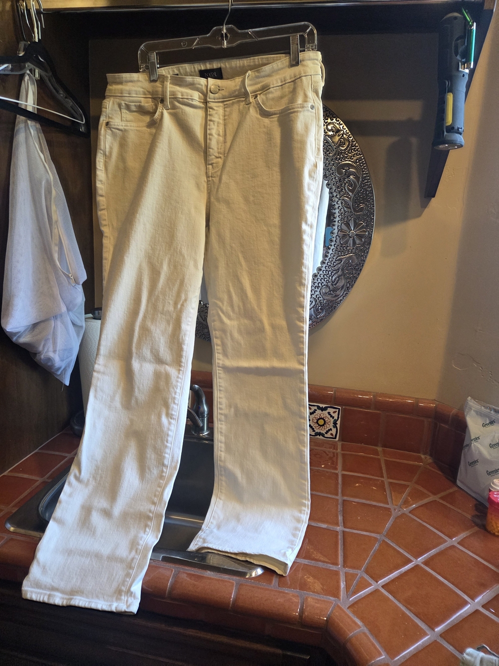 NYDJ Cream Flare Jeans - Wide Leg